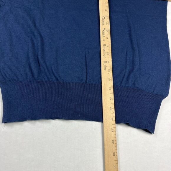 Daniel Hechter Womens Silk Blend Turtleneck Sweater Blue Short Sleeve Size 18 US - Picture 5 of 10